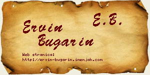 Ervin Bugarin vizit kartica